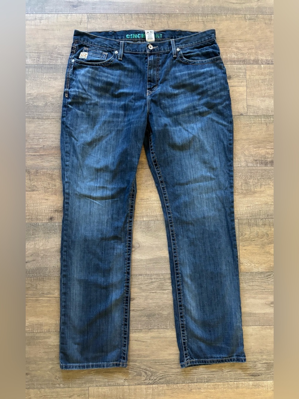 Cinch grant men’s size 38 medium wash blue denim straight leg jeans
